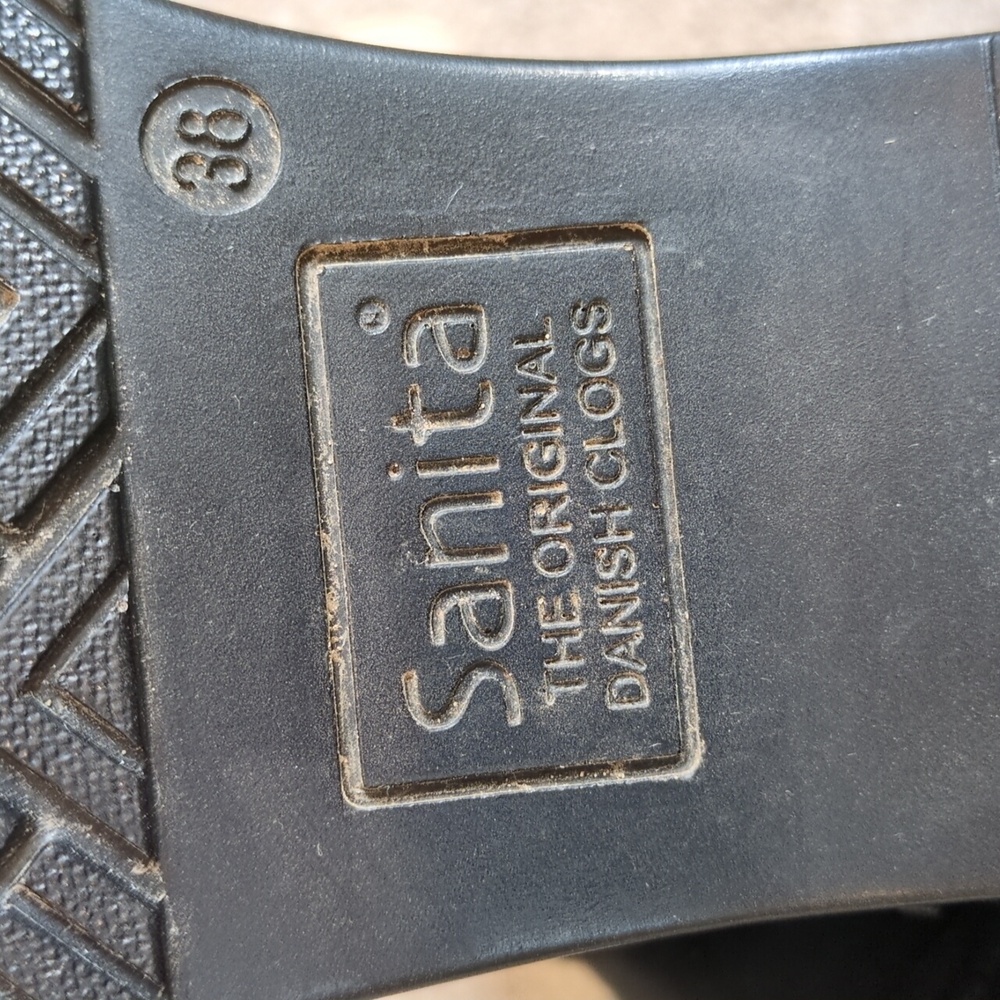 Women's Sanita clogs shoes size 38  Blue and Black Metallic🌠GREAT SHAPE!!! 🌠 - Picture 8 of 9